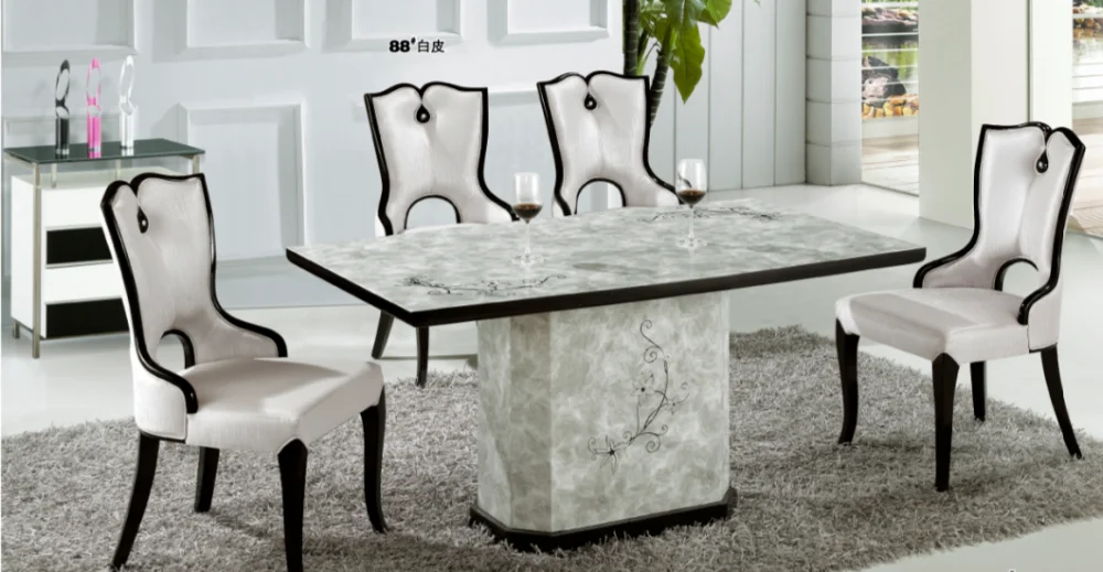 
 Элегантный обеденный стол из массива дерева с мрамором/стеклянной поверхностью на продажу  