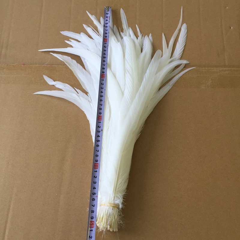 
Оптовая продажа, Высококачественное натуральное белоснежное перо петушиного хвоста 