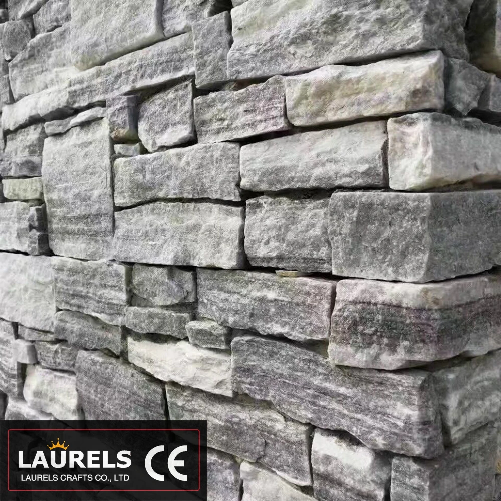 
 Серый кварцевый камень, натуральный культивационный камень для облицовки стен и Facada  