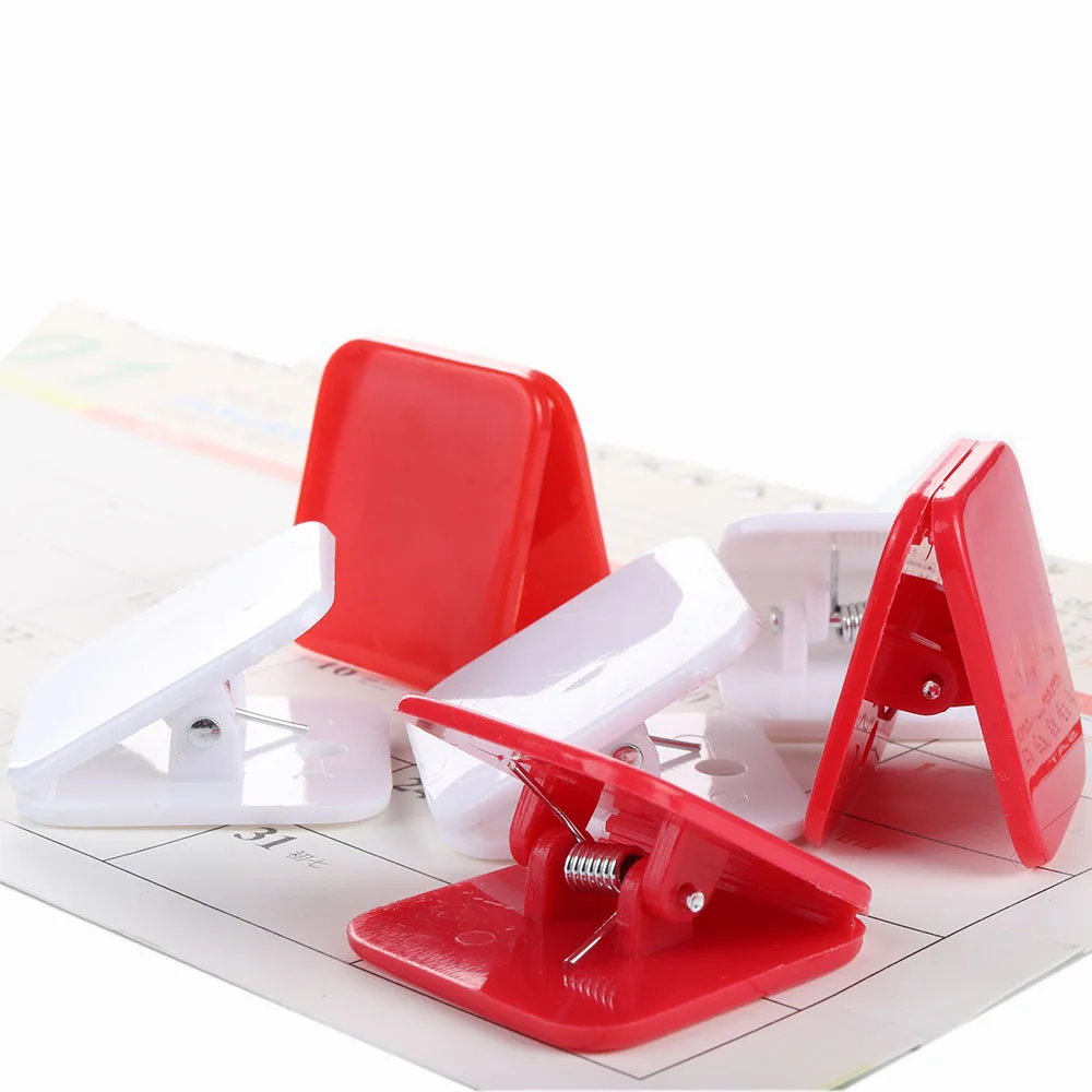 
Горячая продажа Красные и белые скрепки квадратные пластиковые Пружинные зажимы для офисных школьных принадлежностей 