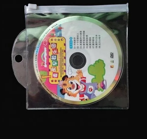 
Сделанный на заказ прозрачный пластиковый пакет для компакт-дисков с крючком для отверстий 