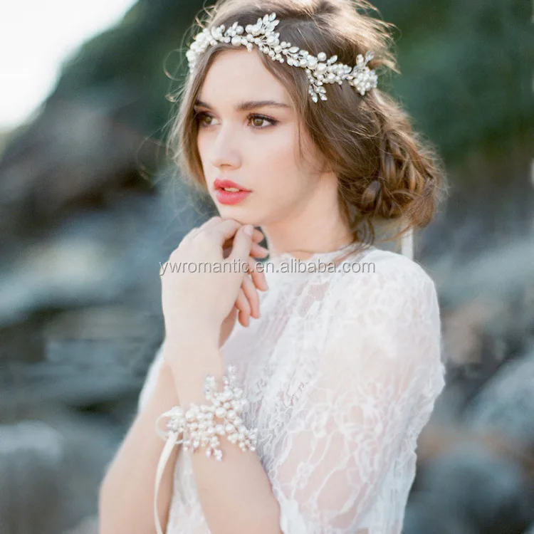 
 Элегантная Свадебная Жемчужная Повязка на голову, свадебные аксессуары для волос для женщин  