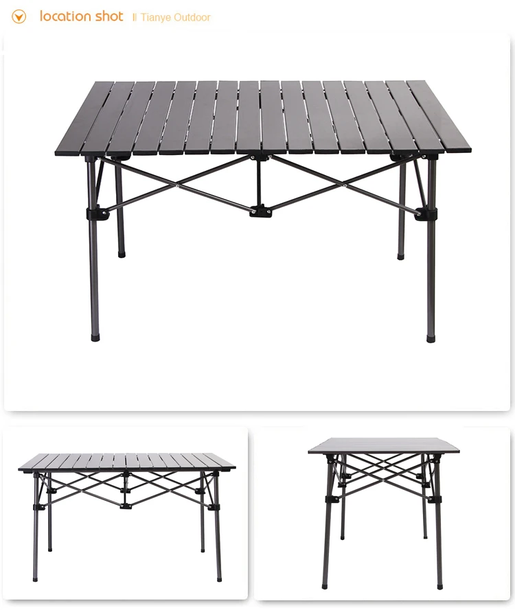 
 Переносной стол с алюминиевой столешницей и стальной рамой  