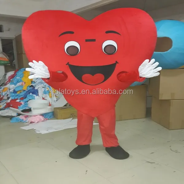 
Костюм-талисман Hola в виде красного сердца, распродажа 