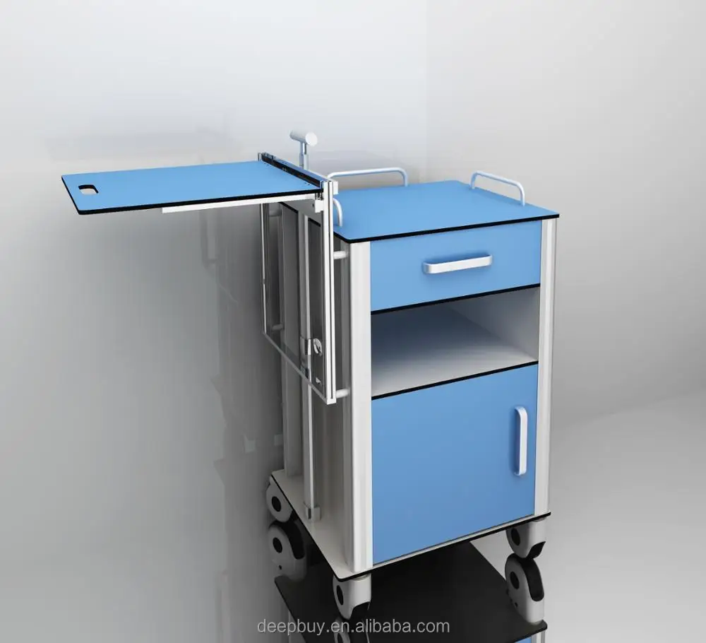
Больничная мебель типа HPL ламинат прикроватный шкаф с бесшумными роликами 