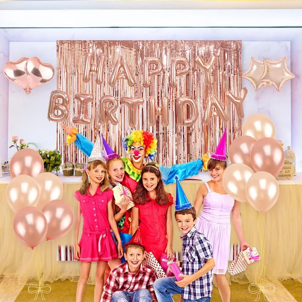 
PARTYCOOL аксессуары для вечеринки принадлежности для дня рождения шары для девочек розовое золото украшения 