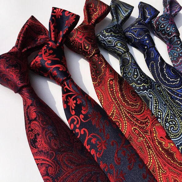 
Новый мужской Шелковый жаккардовый тканый галстук с цветочным принтом Пейсли 