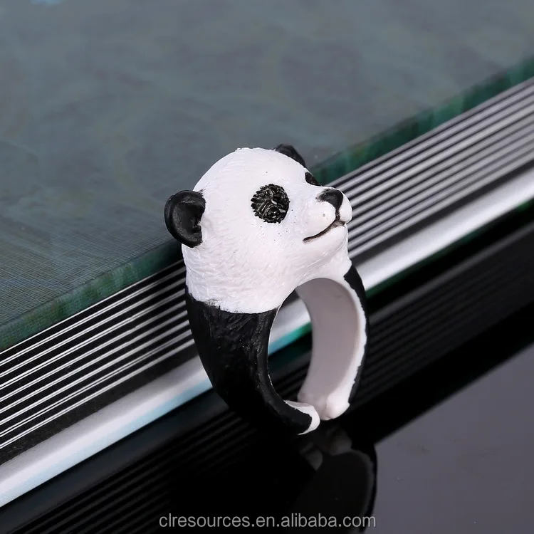 
Модное Новое дизайнерское корейское модное пластиковое персонализированное кольцо с милой мультяшной пандой для женщин 