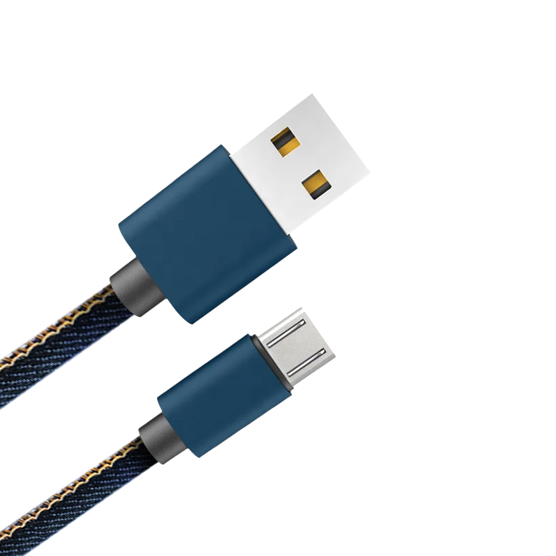 
Оптовая продажа, дешевый джинсовый USB-кабель для быстрой зарядки для Android 