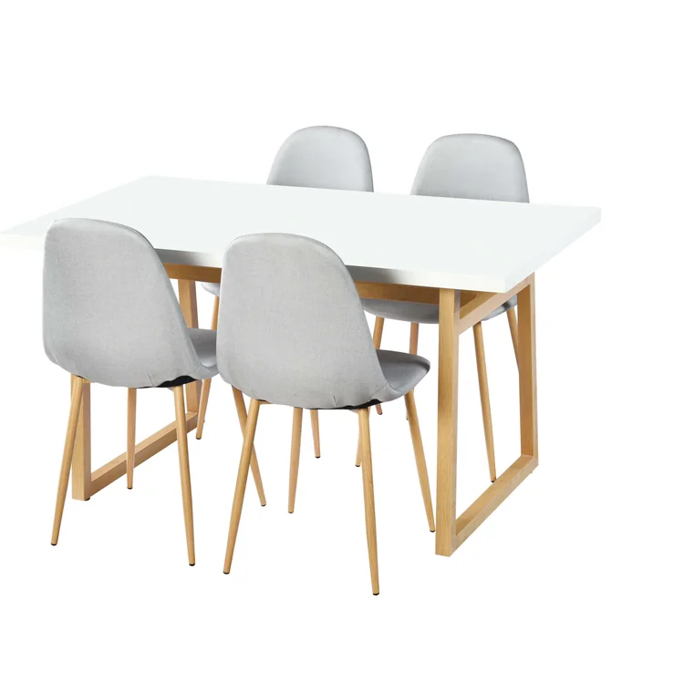 
 Современная низкая цена белый с кожей 4 стул обеденный набор стол  