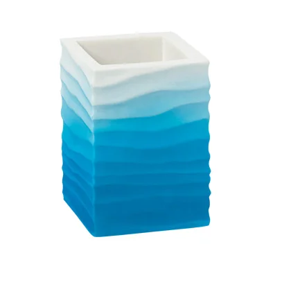 Набор из 4 предметов, голубой поликаучуковый мыльница С ВОЛНИСТЫМ ЭФФЕКТОМ, набор аксессуаров для ванной комнаты с держателем для зубных щеток