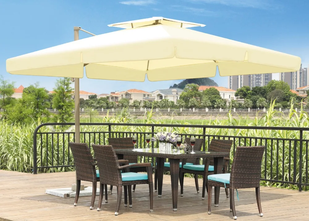 
 3x3 многопозиционный Римский зонт для ресторана и кафе, с боковой стойкой, большой металлический зонтик с подставкой  