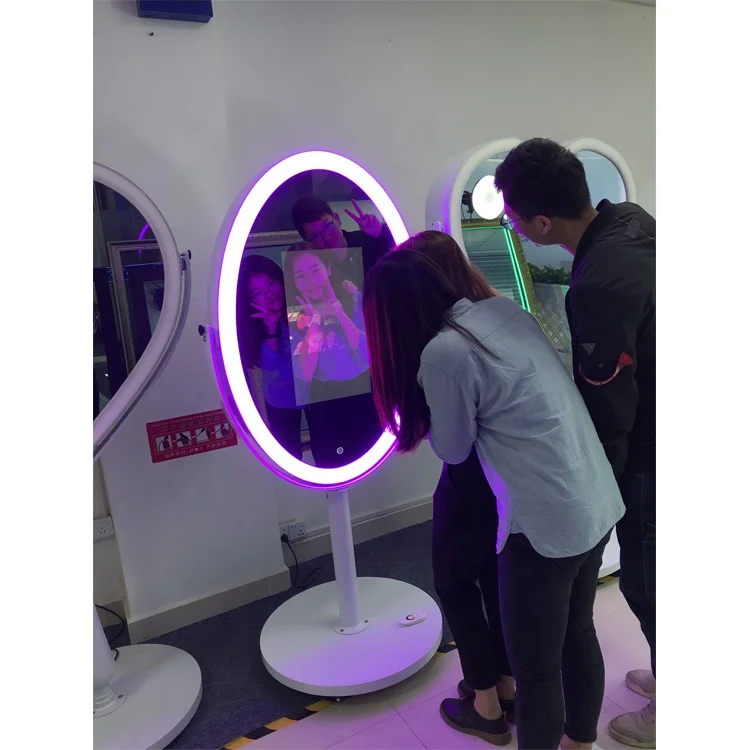 
 Овальный цифровой сенсорный экран для селфи 23,6 дюйма, зеркало для фотосъемки со светодиодным кольцом для свадьбы  