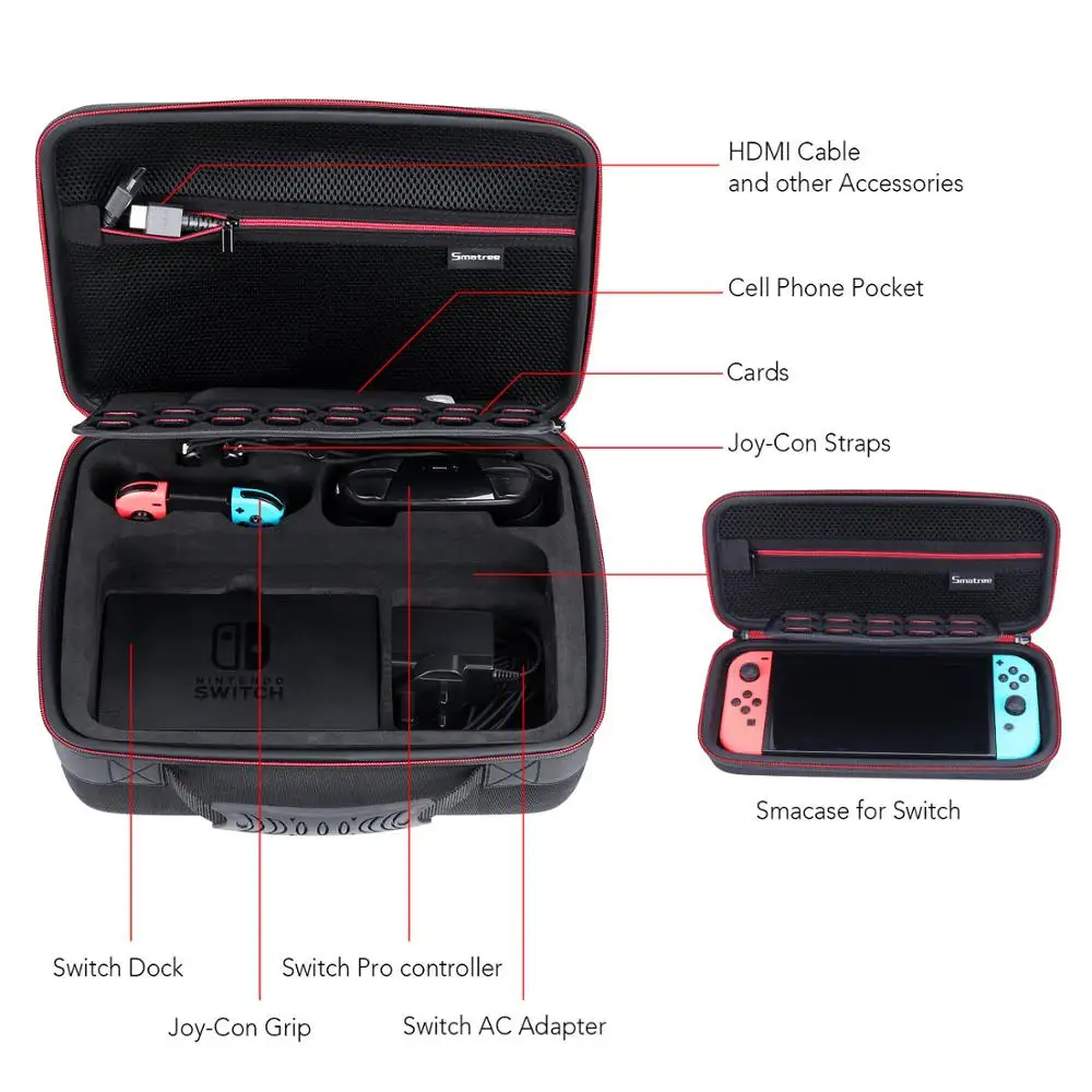 Жесткий чехол Smatree N600S для Nintendo Switch-подходит для контроллера Extra Switch Pro