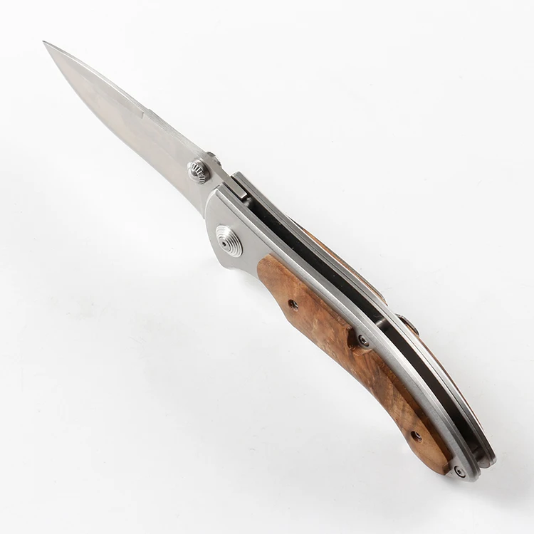 
 Складные карманные ножи для кемпинга из нержавеющей стали с деревянной ручкой  