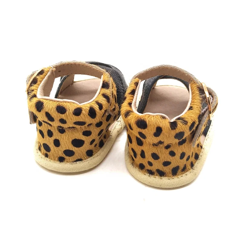 
 Новейший производитель, обувь для малышей, детские сандалии с леопардовым принтом конского волоса  