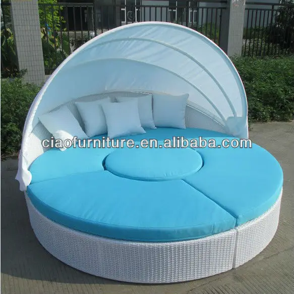
 Мебель для кровати, ротанговая секционная круглая кровать  Кровать мебель из ротанга вид в разрезе в комнату круглая кровать