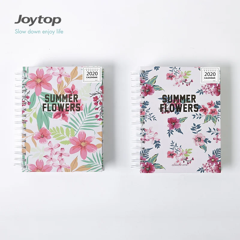 
Летняя тетрадь Joytop A5 с цветочным дизайном на заказ, спиральная обвязка, календарь, журнал 