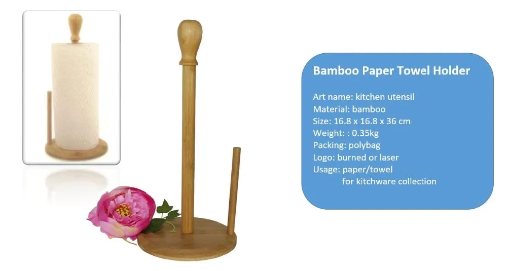 Уникальный бамбуковый держатель для бумажных полотенец OEM Kitchen jumbo