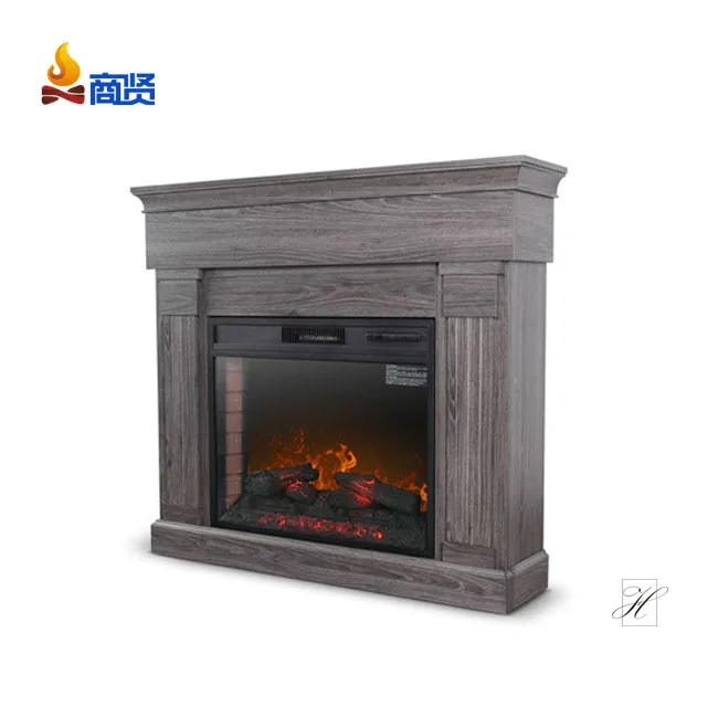 Modern french style decorative with mdf tv stand insert electric fireplace chimenea