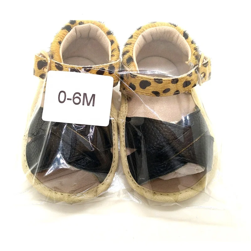 
 Новейший производитель, обувь для малышей, детские сандалии с леопардовым принтом конского волоса  