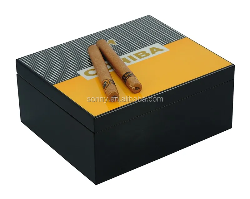 
 Высококачественная коробка для сигар Cohiba из черного дерева для хранения 25 карат  