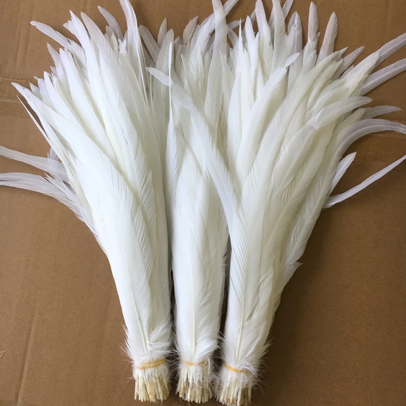 
Оптовая продажа, Высококачественное натуральное белоснежное перо петушиного хвоста 