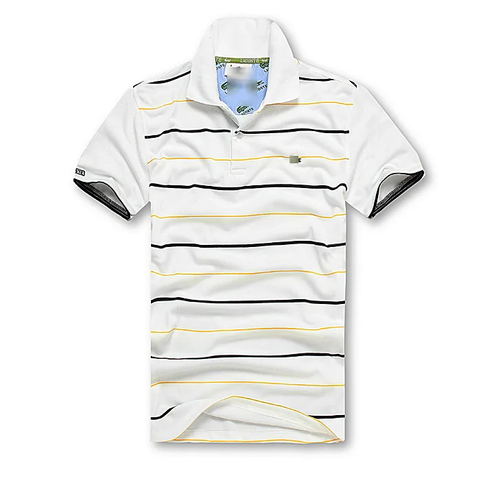 
 Оптовая продажа, Мужская футболка с коротким рукавом, футболки поло в полоску с лацканами  