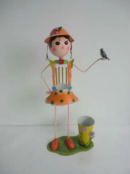 
 Высококачественная металлическая кукла с цветочным горшком  