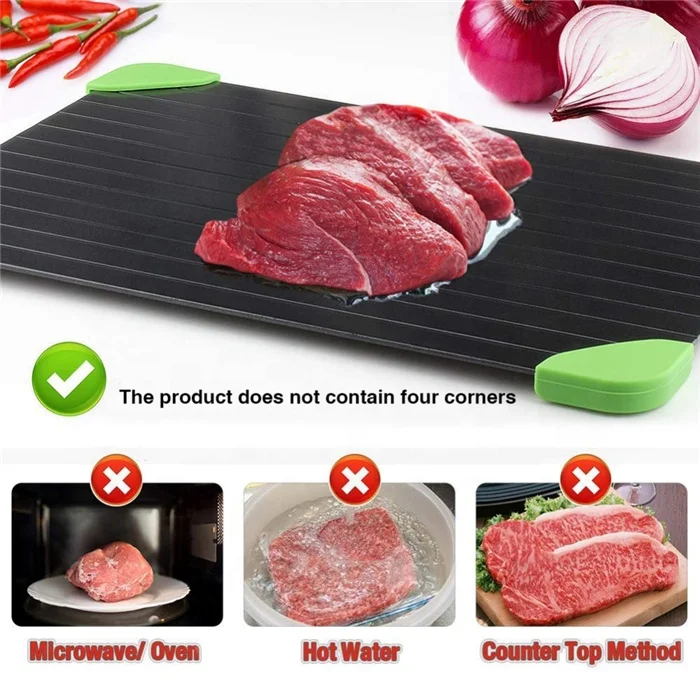 Фаст-фуд мясо быстрого таяния размораживания лоток с красным силиконовой окантовкой мясо пластина
