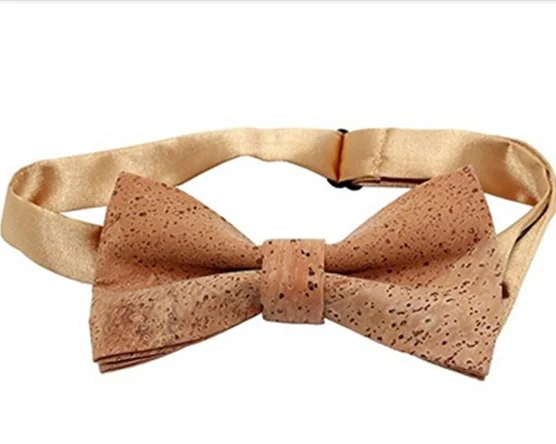 Экологичный новый модный деревянный галстук-бабочка из пробковой ткани для мужчин и