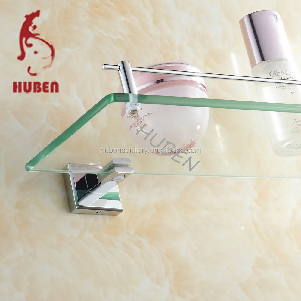
Китайские фитинги для ванной комнаты, латунная одноуровневая стеклянная угловая полка для ванной комнаты 