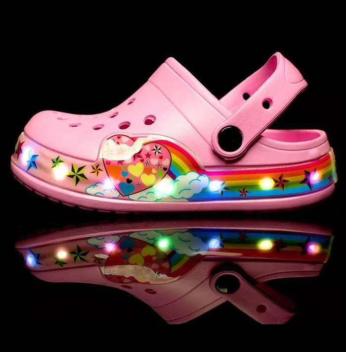 
Новинка 2019, детские сандалии из ЭВА, детские сандалии, светящиеся сандалии для мальчиков, Желейная обувь для сада со светодиодной подсветкой для детей 