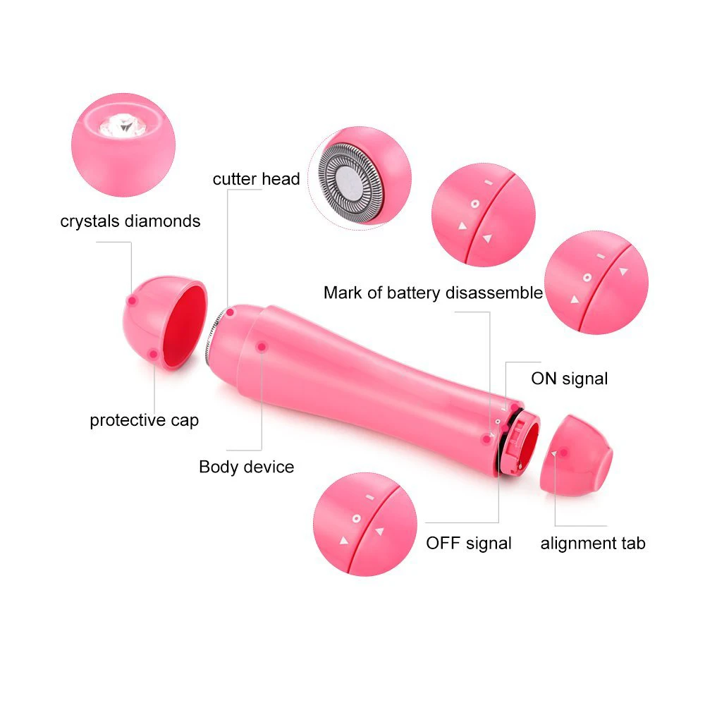 
Новейший дизайн губной помады 4 в 1 Женский безболезненный электрический прибор для удаления волос на лице 