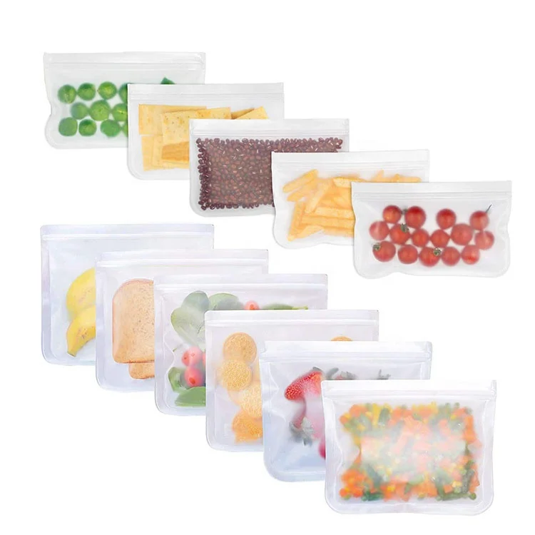 Пищевой пакет PEVA размера галлона многоразовые герметичные пакеты для заморозки закусок сэндвичей пищевые