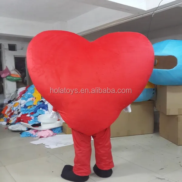 
Костюм-талисман Hola в виде красного сердца, распродажа 