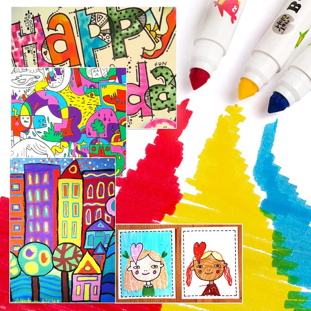 12 видов цветов изготовленные на заказ Китай Оптовая Продажа цвет безопасный граффити стираемая моющаяся маркеры set
