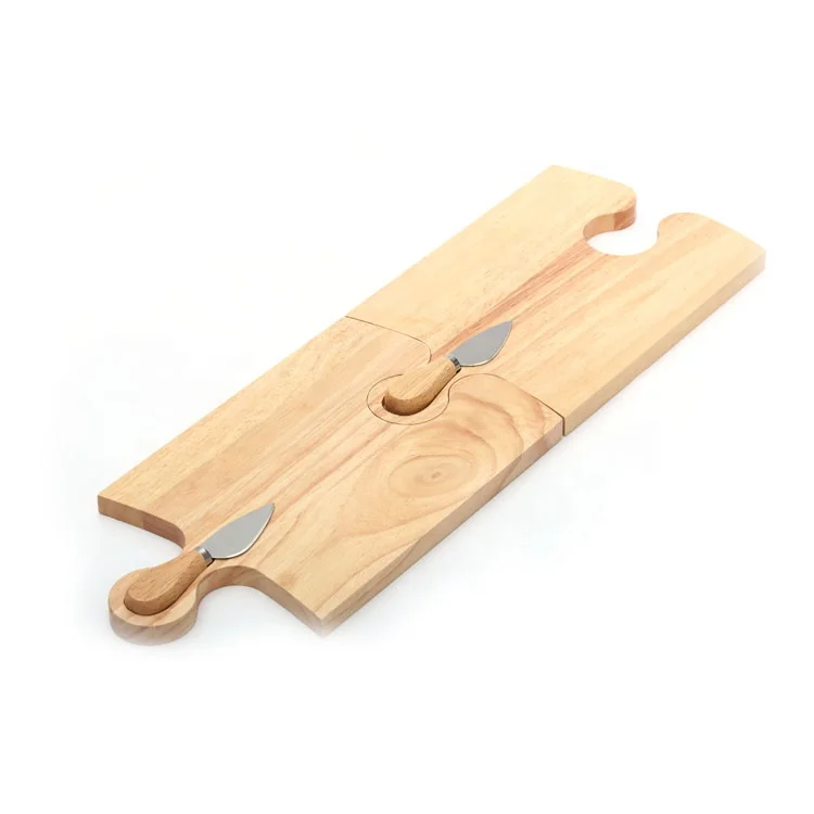 Экологичная резиновая деревянная доска для сыра с ножом, оптом