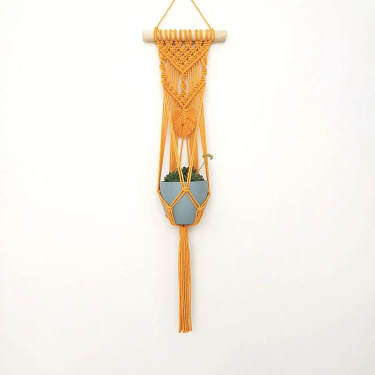 Вешалка для растений макраме INS, настенная комнатная подвесная корзина для растений, держатель для цветочного горшка, домашний декор в стиле бохо