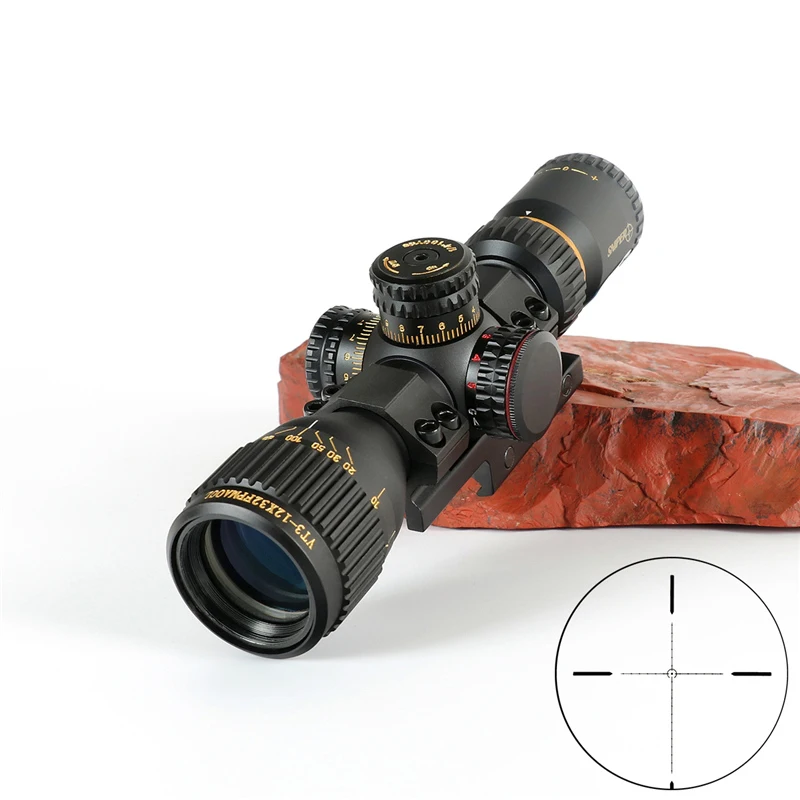 
Охотничий Компактный Оптический Прицел SNIPER VT 3-12x32 FFP, тактический прицел со стеклянной гравировкой, красная, зеленая, яркая охотничья оптика 