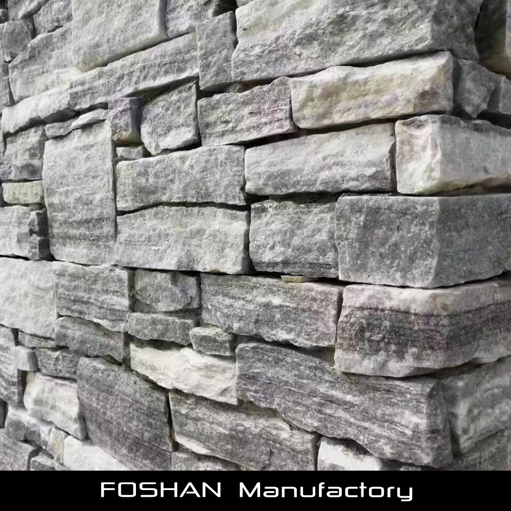 
 Серый кварцевый камень, натуральный культивационный камень для облицовки стен и Facada  