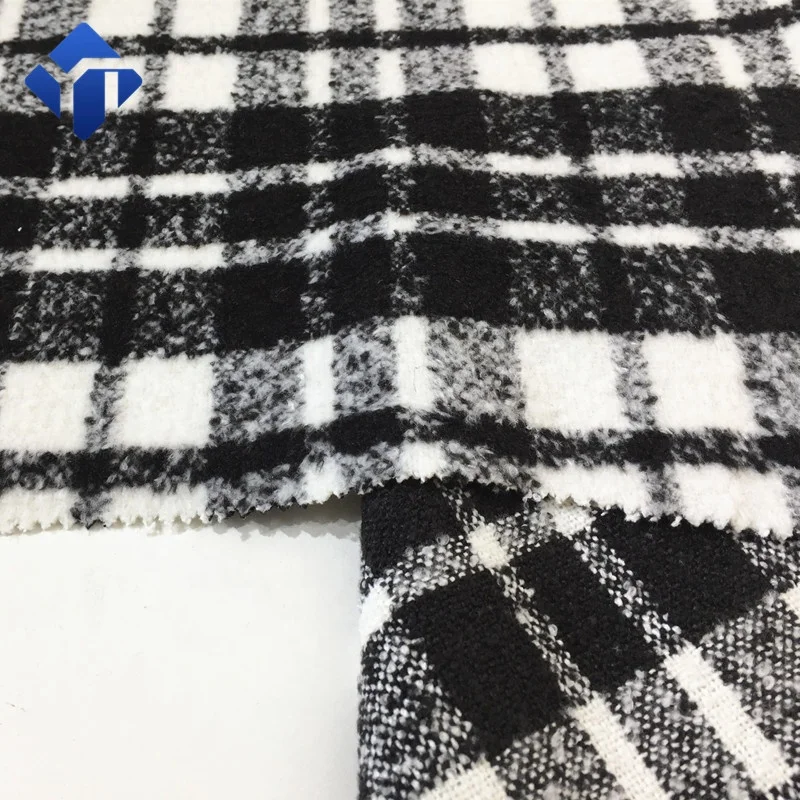 
 Дешевый запас шерсти ткани акрила оптовая продажа клетчатой ткани для пальто  