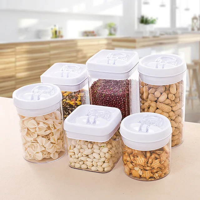 
Герметичные контейнеры для хранения пищевых продуктов 0,5 ~ л, 7 шт. пластиковых контейнеров для хлопьев без бисфенола А с легкими крышками с открытым замком 