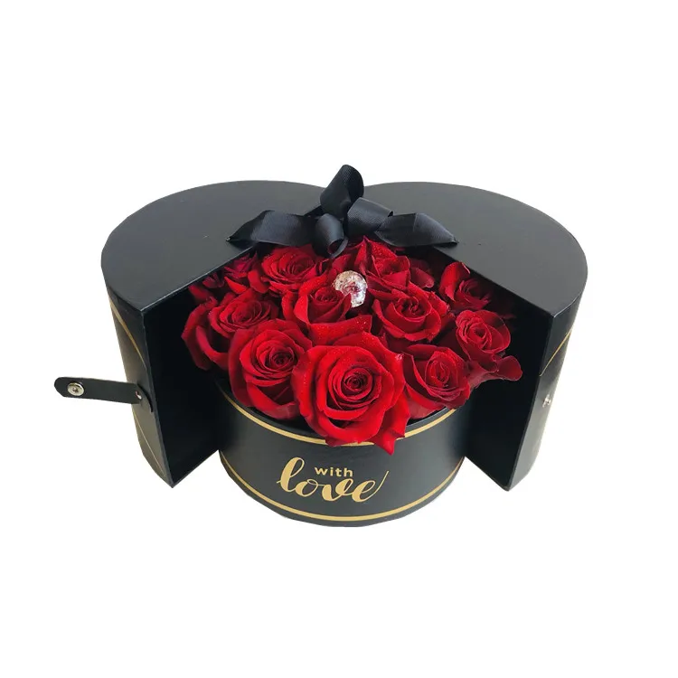Новый стиль, высококачественные круглые подарочные коробки для упаковки цветов на День святого Валентина
