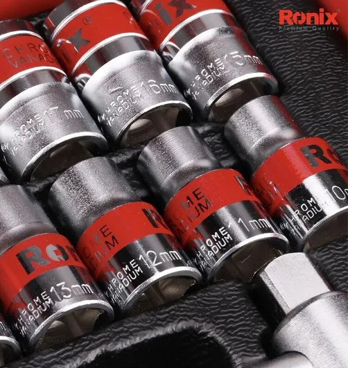 
Набор ручных инструментов для ремонта автомобилей Ronix40 шт, хром-ванадиевый 3/8 и 1/4 дюйма, Набор розеток, модель RH-2644 