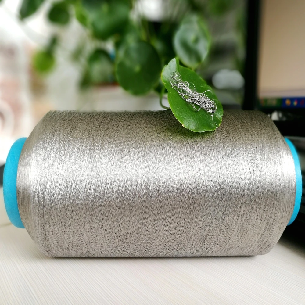 
100D проводящее Серебряное волокно с серебряным покрытием 