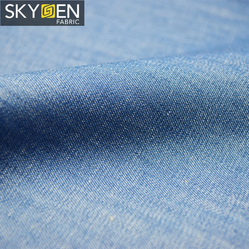 
Skygen высокое качество 32x32 135gsm саржевая плетеная черная синяя Органическая хлопчатобумажная джинсовая ткань 