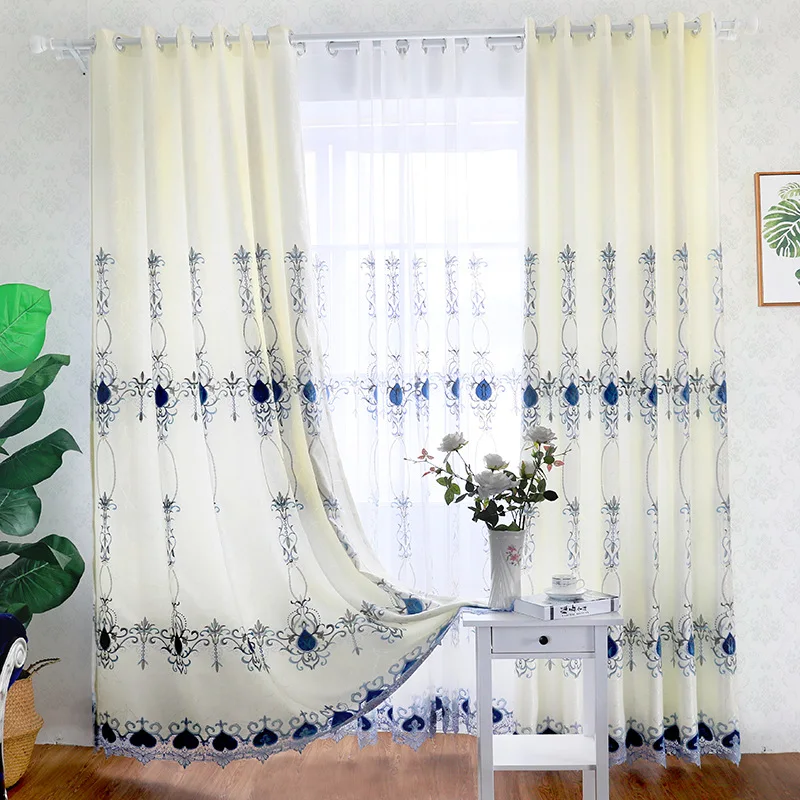 
Занавески в европейском стиле, роскошные занавески с вышивкой для гостиной, спальни, роскошные занавески # 