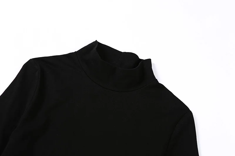 
Женский облегающий топ с вырезами на спине, Повседневная Уличная футболка с высоким воротником в стиле Харадзюку, 2019 
