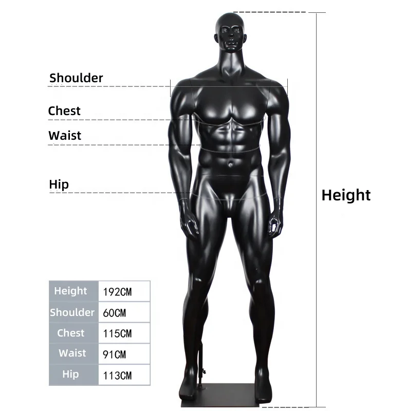 
 Высококачественный мужской манекен большого размера, спортивный черный мужской манекен, реалистичный сильный мужской манекен для демонстрации одежды  